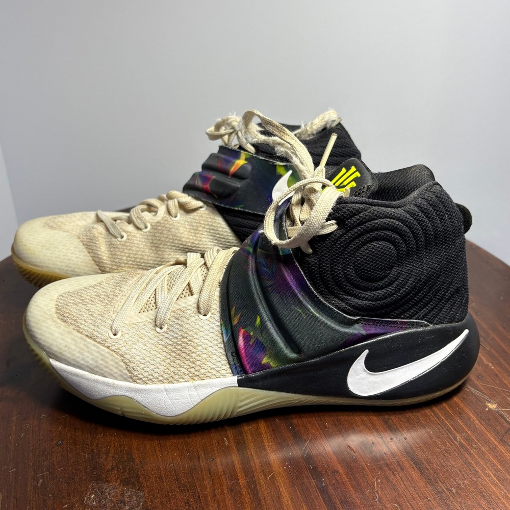 Nike Basketball Shoes Mens Size 8.5 Tan Kyrie 2 Parade Tie Dye Mid Top Sneakers